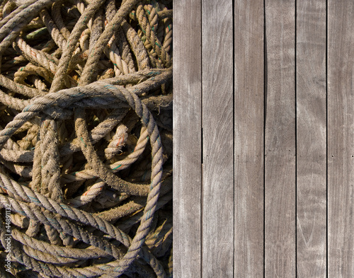 Photo: Deck and coiled rope Deck and coiled rope
