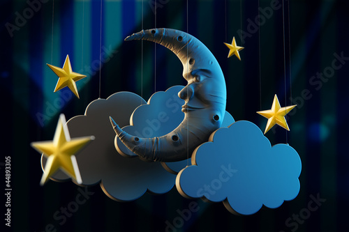 Illustration: a night sky theater scene a night sky theater scene