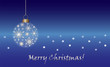 Christmas background with christmas ball and snowflakes