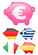 Sparschweine Europäische Länder