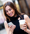 Busy business woman texting
