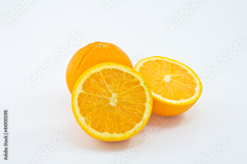 Photo: Ripe orange on white background Ripe orange on white background
