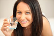a woman drinking water