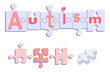 AUTISM title on Puzzle pieces