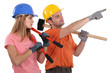 A team of labourers planning their day's work