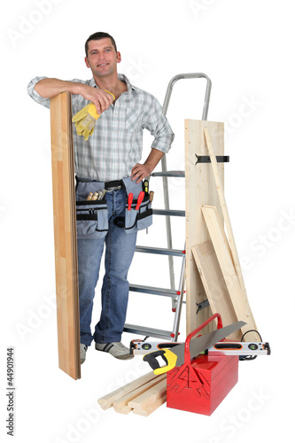 Photo: carpenter and his equipment carpenter and his equipment