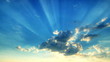 HDR time lapse of clouds with the sun at sunset.
