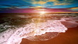 seascape in a quiet bay at sunset. timelapse beautiful sky.