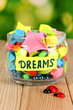 Photo: Glass vase with paper stars with dreams Glass vase with paper stars with dreams
