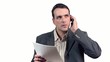Angry businessman yelling on the phone
