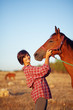 beautiful woman with horse