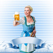junge blonde Frau in Trachtenmode - Banner mit Textfreiraum