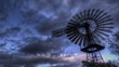 Time lapse vintage wind turbine