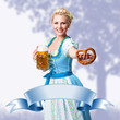 junge blonde Frau in Trachtenmode - Banner mit Textfreiraum