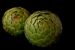 Artichokes on Black Background
