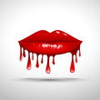 Logo Lips Dripping Gloss # Vector