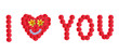 I love you - Blütenschrift