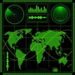 Vector: Radar screen with world map Radar screen with world map