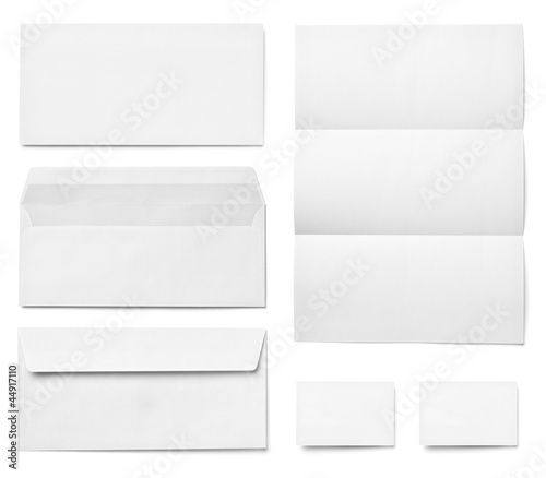 Photo: leaflet letter business card white blank paper template leaflet letter business card white blank paper template