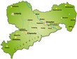 Übersichtskarte von Sachsen