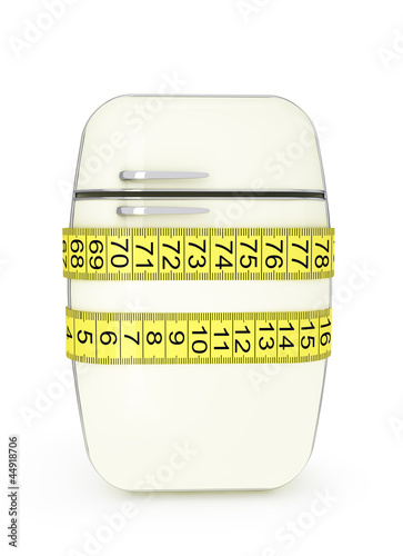 Illustration: refrigerator, tied at the waist tailor measuring tape refrigerator, tied at the waist tailor measuring tape