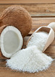 coconut grounded dried flakes fruit food
