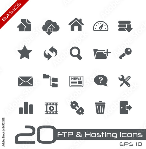 Vector: FTP & Hosting Icons // Basics FTP & Hosting Icons // Basics