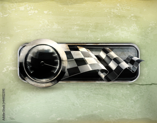 Vector: Racing banner, old-style Racing banner, old-style