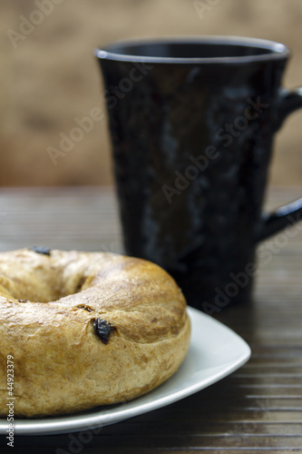 Photo: Breakfast Bagel with coffee Breakfast Bagel with coffee