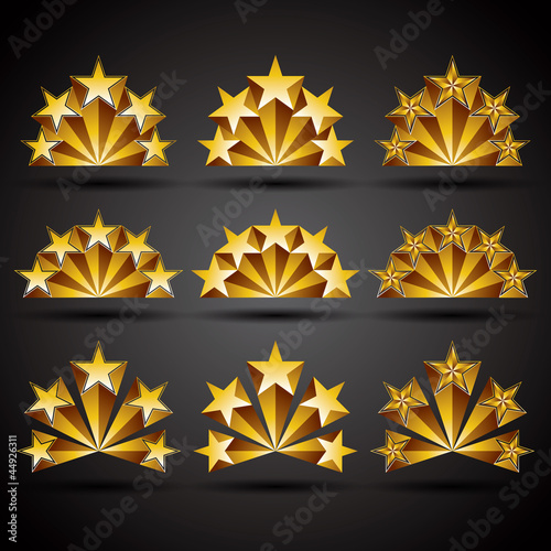 Vector: Five stars classic style icons set. Five stars classic style icons set.