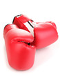 Red boxing gloves isolated on white