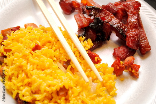 Photo: Chinese Takeout; Pork Fried Rice with Boneless Spare Ribs Chinese Takeout; Pork Fried Rice with Boneless Spare Ribs