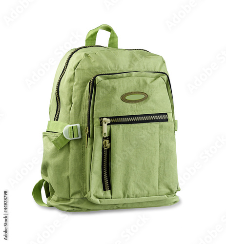 Photo: Green backpack isolated Green backpack isolated