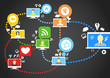 Vector: Global social network abstract scheme. Global social network abstract scheme.