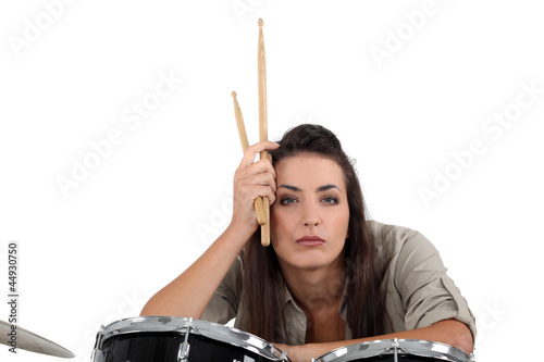 Photo: An austere drum player An austere drum player