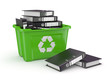 Folders in recycle bin. 3d
