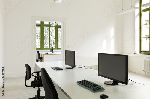 Photo: interior, office with furniture white interior, office with furniture white