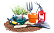 Foto: Garden tools and flowers Garden tools and flowers