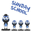 Comical bird Sunday school