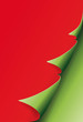 Ecke Weihnachtsbaum auf Rot