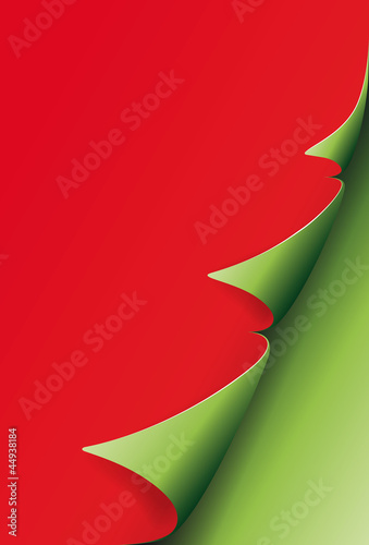 Vector: Ecke Weihnachtsbaum auf Rot Ecke Weihnachtsbaum auf Rot