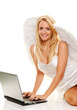 Engel zu Weihnachten mit Laptop
