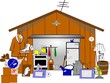garage sale illustration over white