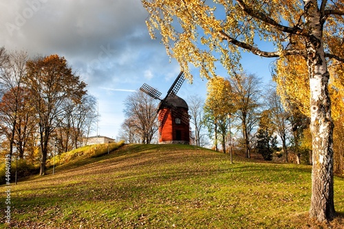 Photo: Old windmill during autumn in Sweden Old windmill during autumn in Sweden