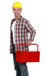 Worker with a toolbox