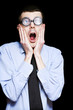 Portrait Of Astonished Accounting Businessman