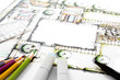 canvas print picture - Gartenplanung - Entwurfsskizze