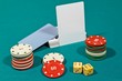 Фото: playing cards on a green playing cards on a green