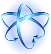Arrows in spin motion around a blue circle vector