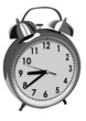 Old alarm clock isolated on white background